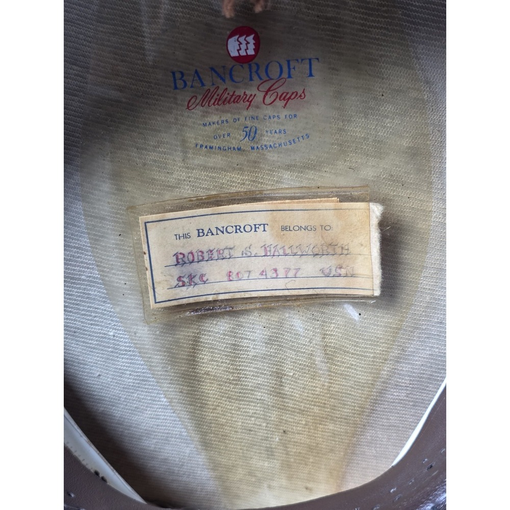 Vintage Bernard US Navy Hat Size : Made In USA : Black White - Picture 9 of 10